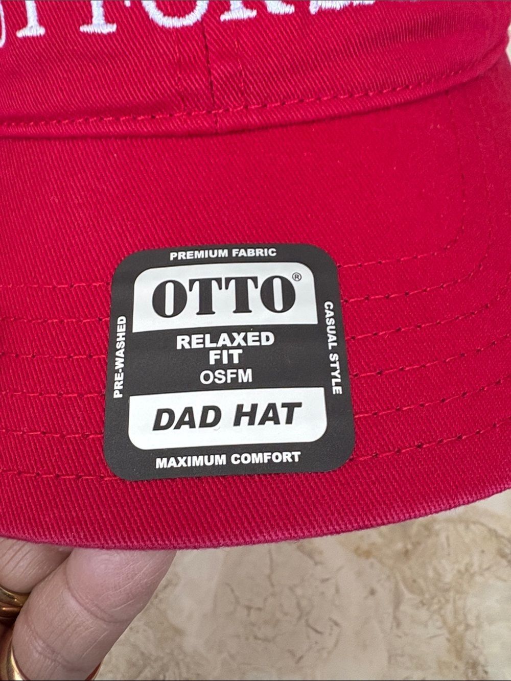 NWOT “Canada’s Not For Sale” Otto Dad Relaxed Fit Baseball Hat Red Adjustable - Picture 10 of 11